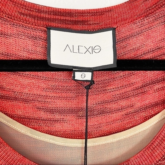 Alexis Katica Knit Midi Dress in Saffron Orange Small Red Scoop Neck Casual - Picture 5 of 6